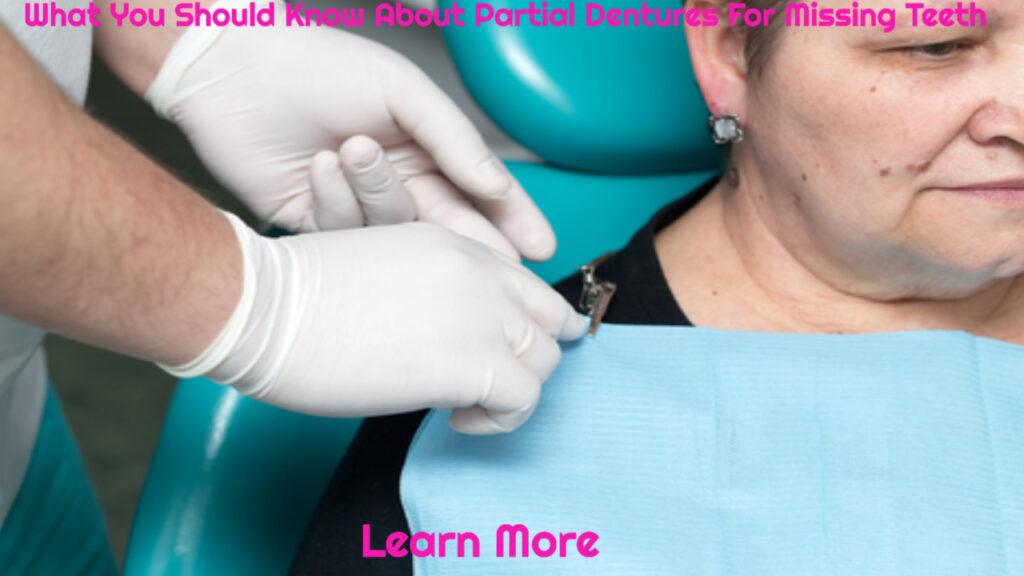 female partial denture patient in dental chair