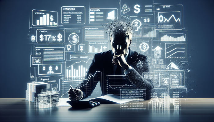 Strategic Comparison of Debt Consolidation Loan Origination Fees: | DCL Individual comparing loan offers, utilizing calculators and charts to analyze origination fees and interest rates.