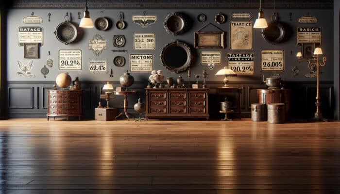 Efficiently Clearing a UK Home with Antiques: A beautifully arranged room filled with antiques, each tagged for value, condition, and sentimental worth, showcasing rare pieces for effective clearance.