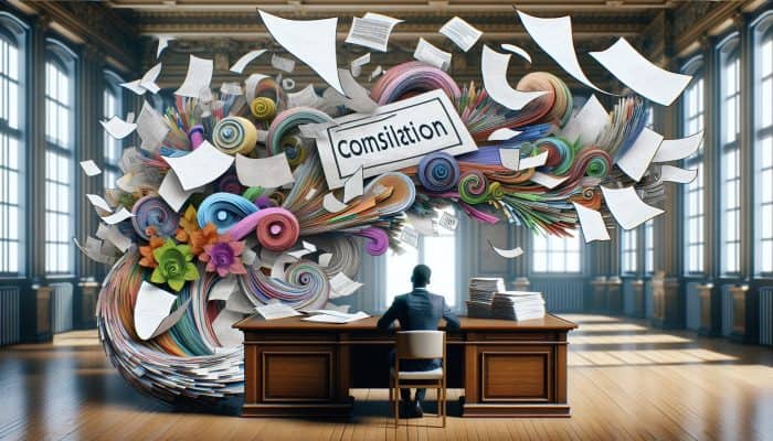How to Consolidate Student Loan Debt: UK Guide | DCL How to Consolidate Student Loan Debt: A person at a desk merging multiple loan documents into one, symbolizing student loan consolidation and financial relief.