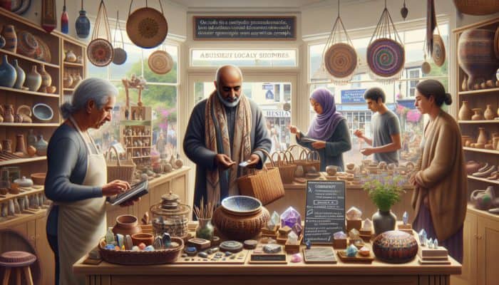 A vibrant Glastonbury shop featuring unique handmade products, reflecting local trends and community engagement.