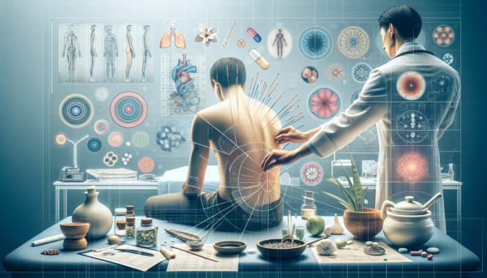 A tranquil UK clinic harmonizing Eastern and Western healing through acupuncture treatment.